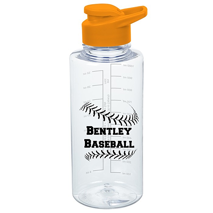 Custom Clear Impact Mountain Bottle with Flip Carry Lid - 36 oz