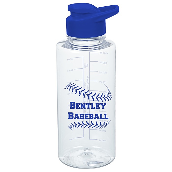 Custom Clear Impact Mountain Bottle with Flip Carry Lid - 36 oz
