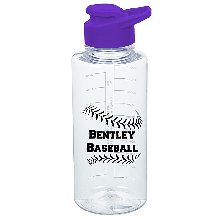 Custom Clear Impact Mountain Bottle with Flip Carry Lid - 36 oz