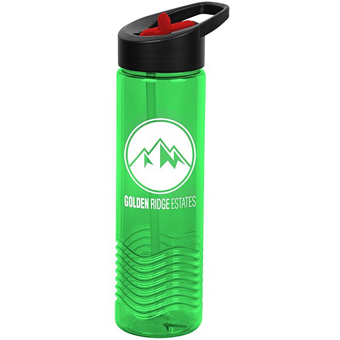 Custom Twist Water Bottle with Two-Tone Flip Straw Lid - 24 oz