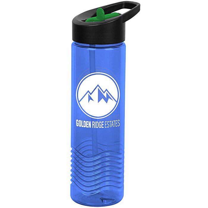 Custom Twist Water Bottle with Two-Tone Flip Straw Lid - 24 oz