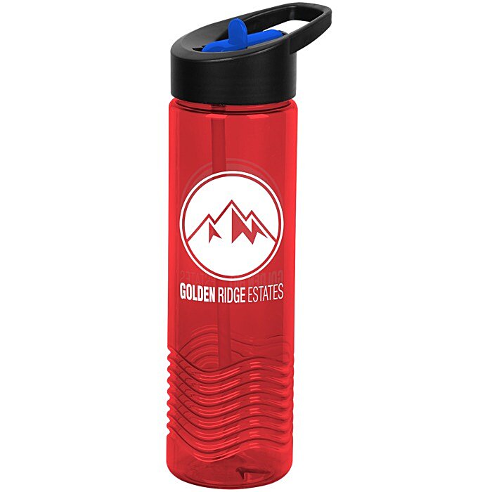 Custom Twist Water Bottle with Two-Tone Flip Straw Lid - 24 oz