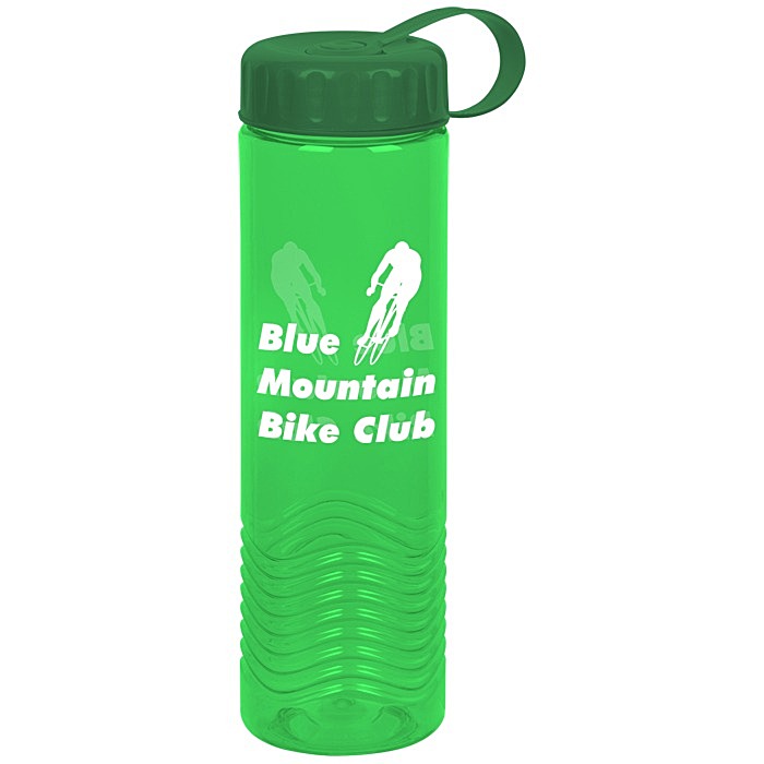 Custom Twist Water Bottle with Tethered Lid - 24 oz