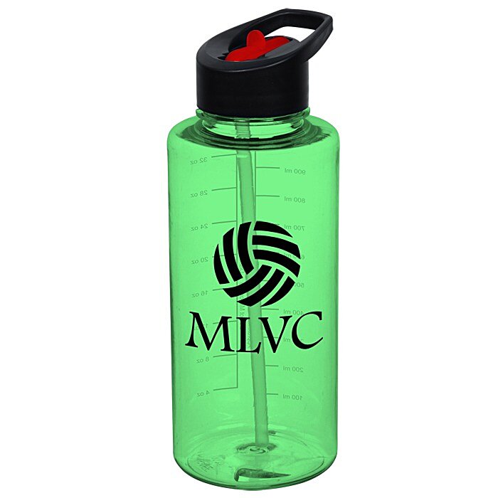 Custom Mountain Bottle with Two-Tone Flip Straw Lid - 36 oz