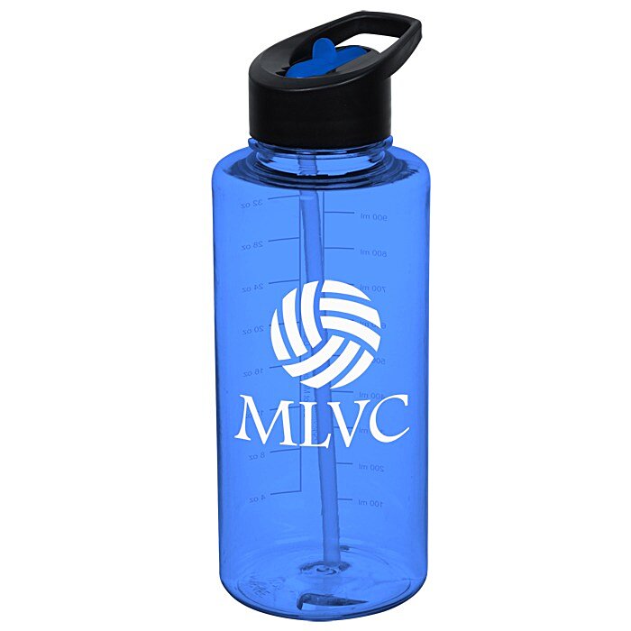 Custom Mountain Bottle with Two-Tone Flip Straw Lid - 36 oz