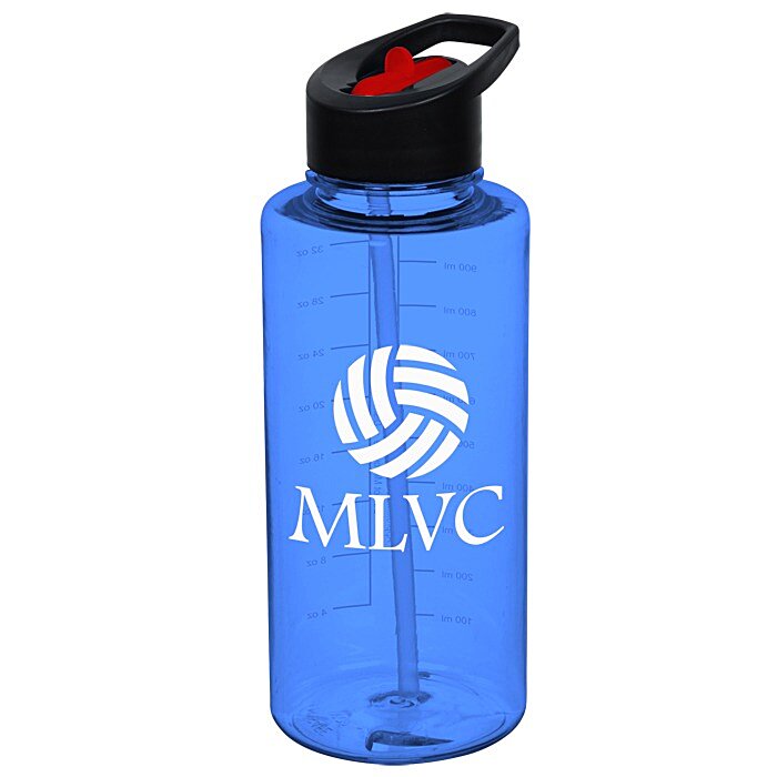Custom Mountain Bottle with Two-Tone Flip Straw Lid - 36 oz