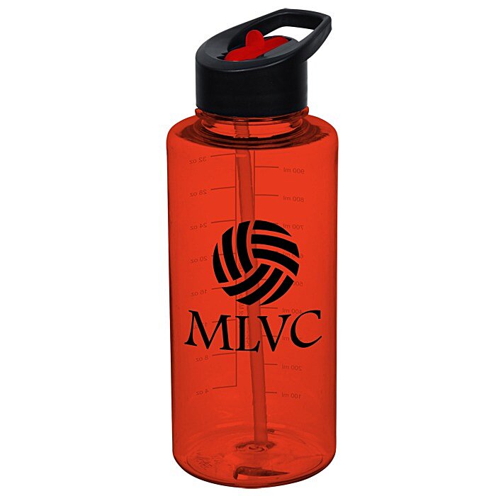 Custom Mountain Bottle with Two-Tone Flip Straw Lid - 36 oz