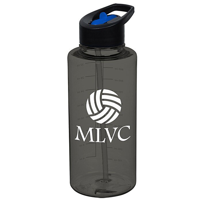 Custom Mountain Bottle with Two-Tone Flip Straw Lid - 36 oz