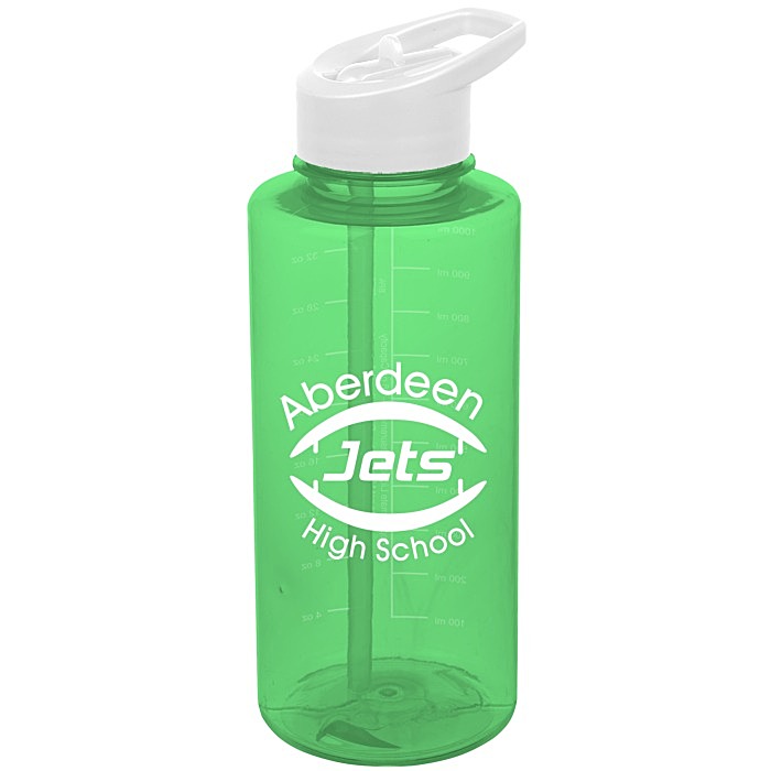 Custom Mountain Bottle with Flip Straw Lid - 36 oz