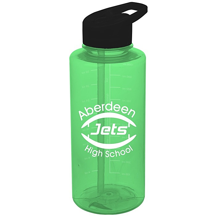 Custom Mountain Bottle with Flip Straw Lid - 36 oz