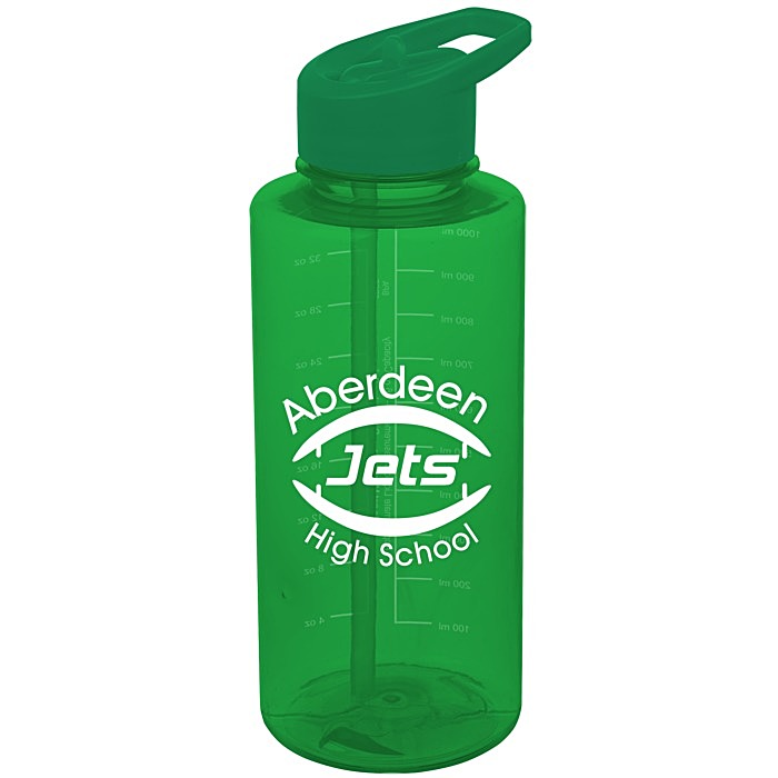 Custom Mountain Bottle with Flip Straw Lid - 36 oz