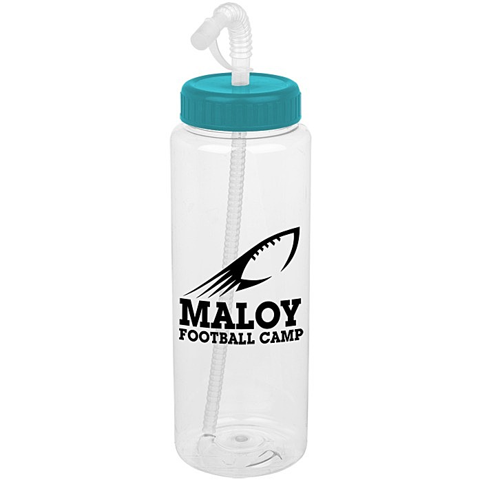 Custom Clear Impact Guzzler Sport Bottle with Straw Lid - 32 oz