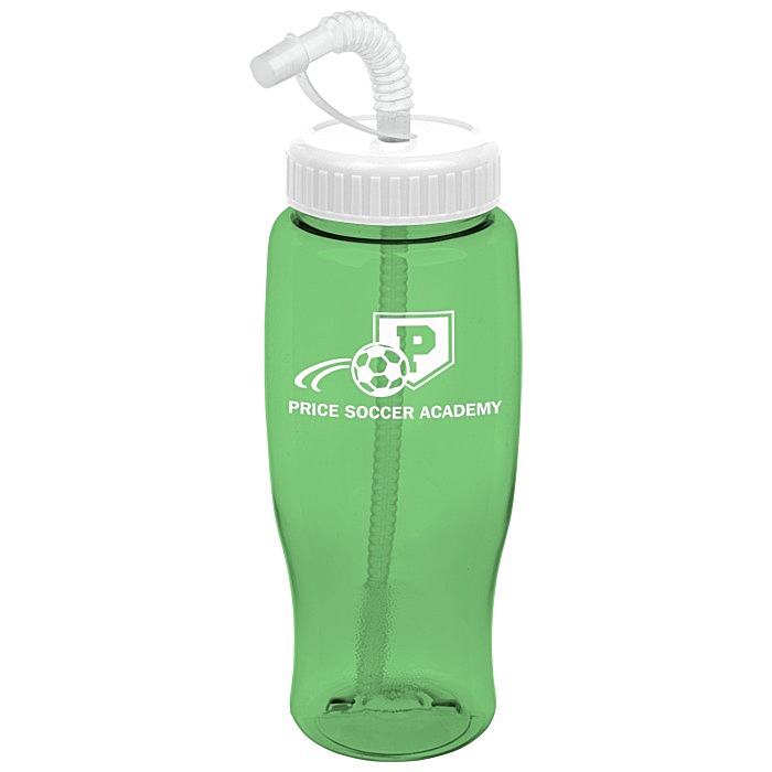 Custom Comfort Grip Bottle with Straw Lid - 27 oz