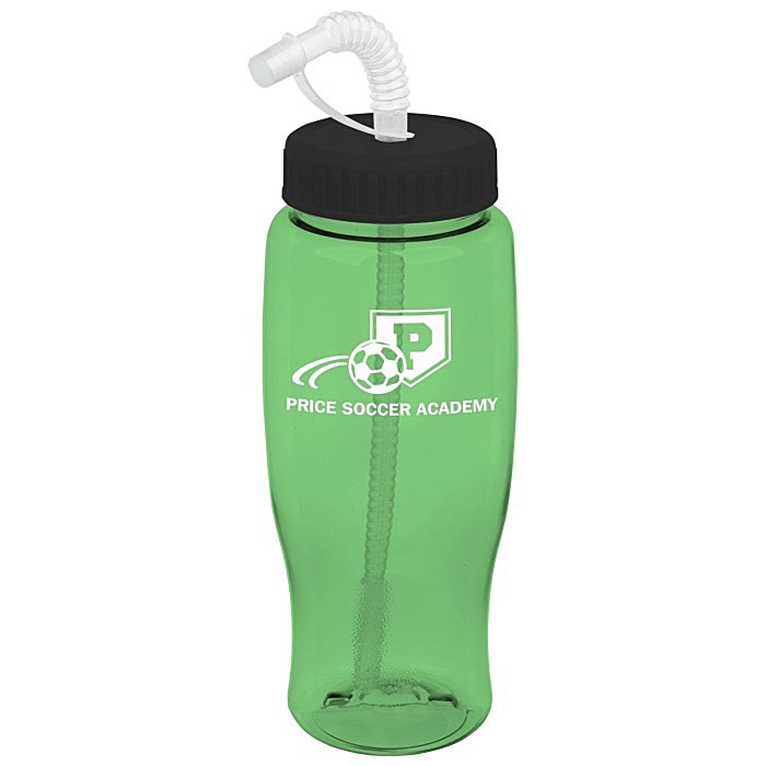 Custom Comfort Grip Bottle with Straw Lid - 27 oz
