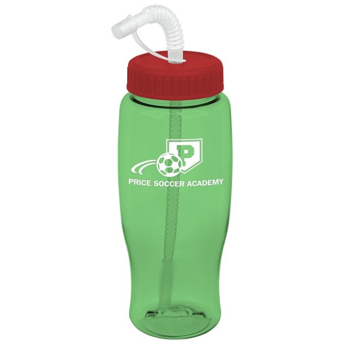 Custom Comfort Grip Bottle with Straw Lid - 27 oz