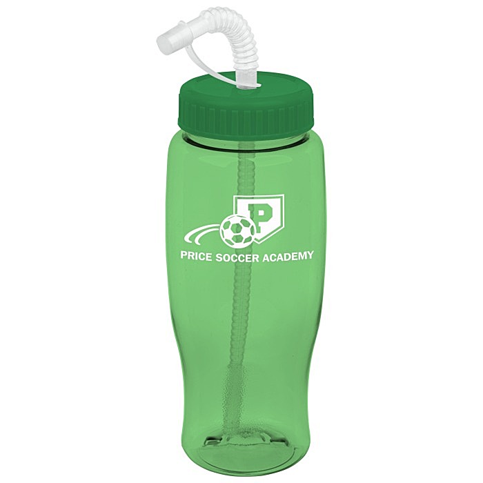 Custom Comfort Grip Bottle with Straw Lid - 27 oz