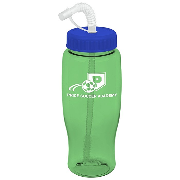 Custom Comfort Grip Bottle with Straw Lid - 27 oz