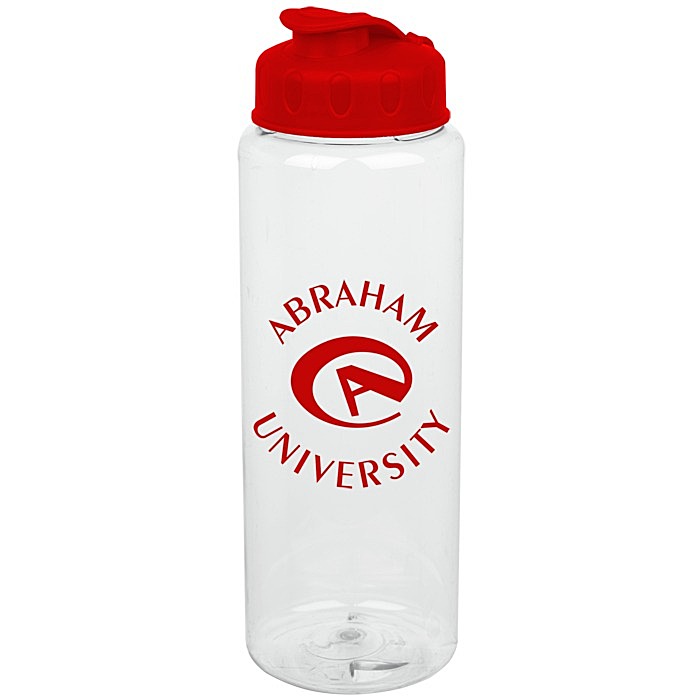 Custom Clear Impact Guzzler Sport Bottle with Flip Lid - 32 oz