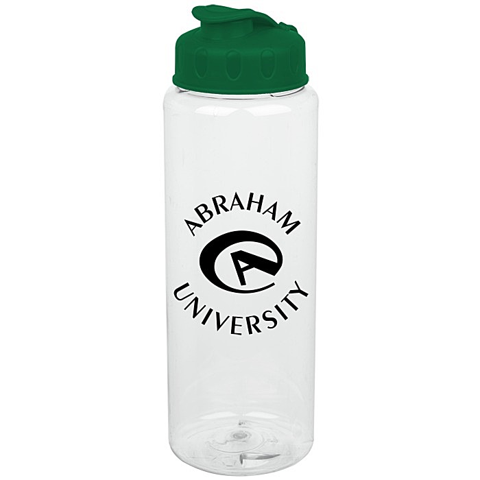 Custom Clear Impact Guzzler Sport Bottle with Flip Lid - 32 oz