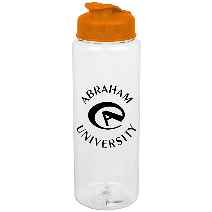 Custom Clear Impact Guzzler Sport Bottle with Flip Lid - 32 oz