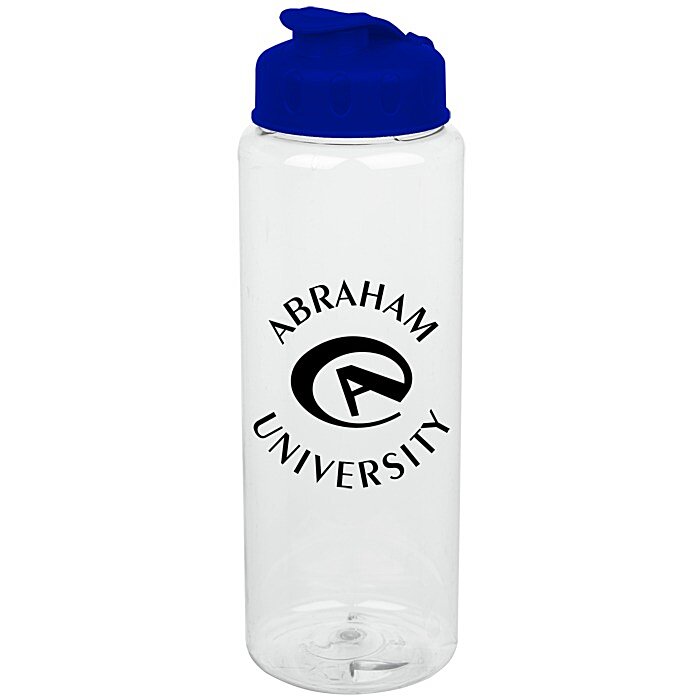 Custom Clear Impact Guzzler Sport Bottle with Flip Lid - 32 oz
