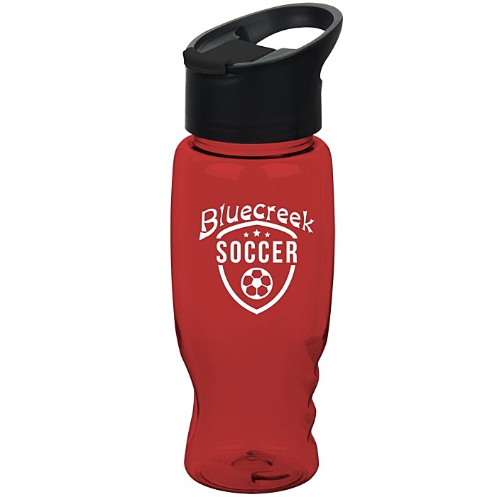 Custom Comfort Grip Bottle with Pop Sip Lid - 27 oz