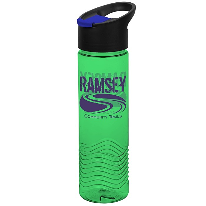 Custom Twist Water Bottle with Pop Sip Lid - 24 oz