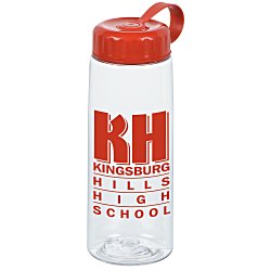 Custom Clear Impact Flair Bottle with Tethered Lid - 26 oz