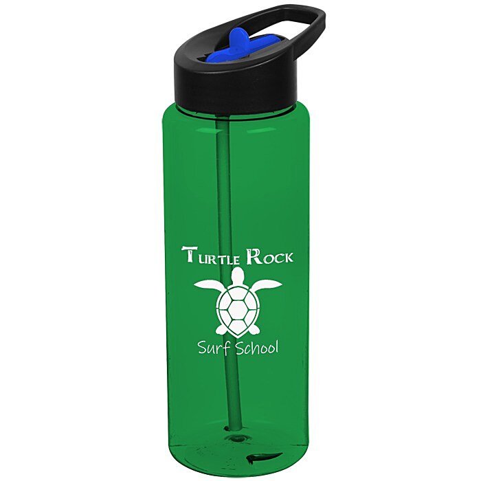 Custom Guzzler Sport Bottle with Two-Tone Flip Straw Lid - 32 oz