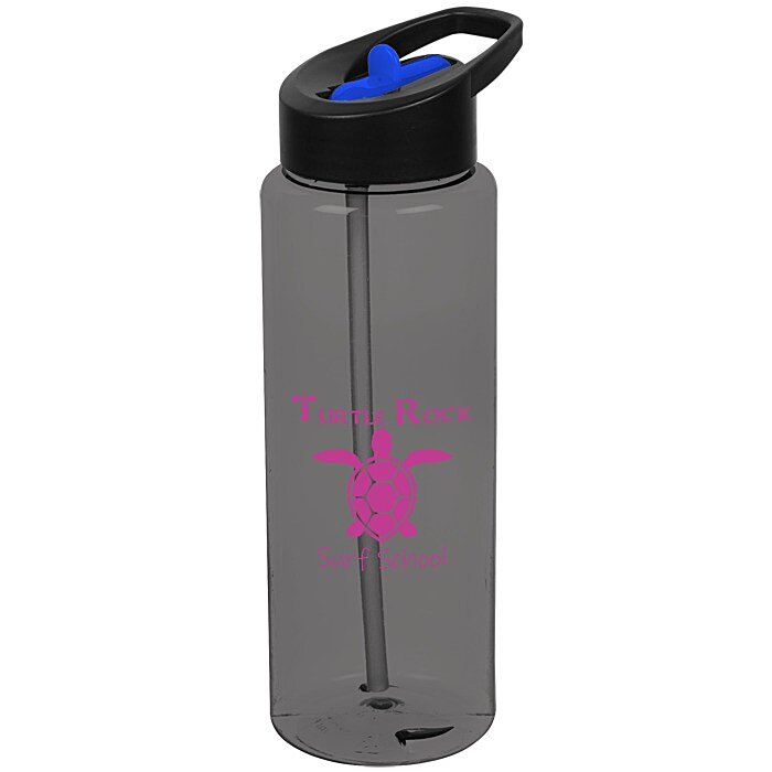 Custom Guzzler Sport Bottle with Two-Tone Flip Straw Lid - 32 oz