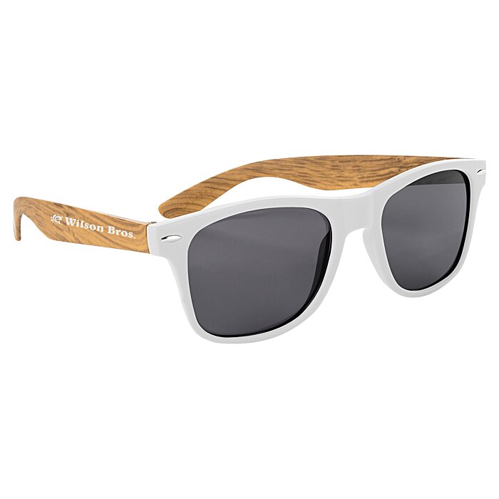 Custom Wood Grain Beach Sunglasses - Sides
