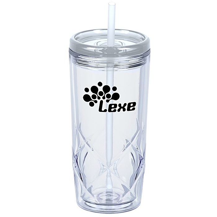 Custom Refresh Simplex Tumbler with Straw - 16 oz - Clear