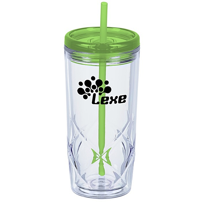 Custom Refresh Simplex Tumbler with Straw - 16 oz - Clear