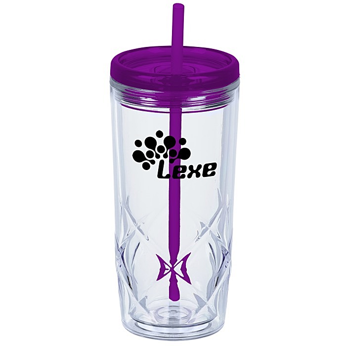 Custom Refresh Simplex Tumbler with Straw - 16 oz - Clear