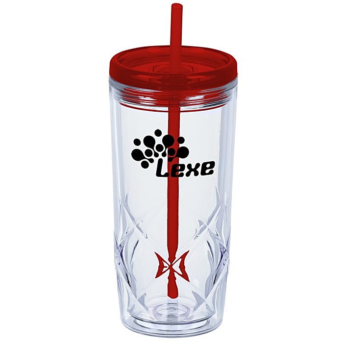 Custom Refresh Simplex Tumbler with Straw - 16 oz - Clear