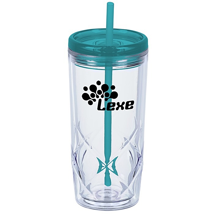Custom Refresh Simplex Tumbler with Straw - 16 oz - Clear