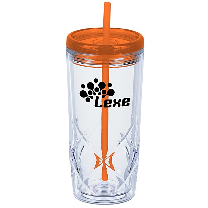 Custom Refresh Simplex Tumbler with Straw - 16 oz - Clear