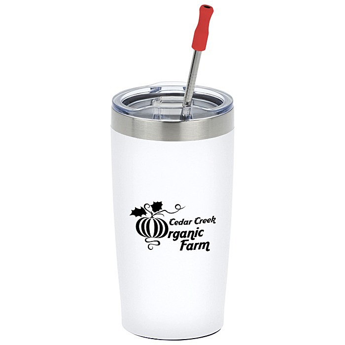 Custom Yowie Vacuum Tumbler with Stainless Straw Set - 18 oz - Powder Coat