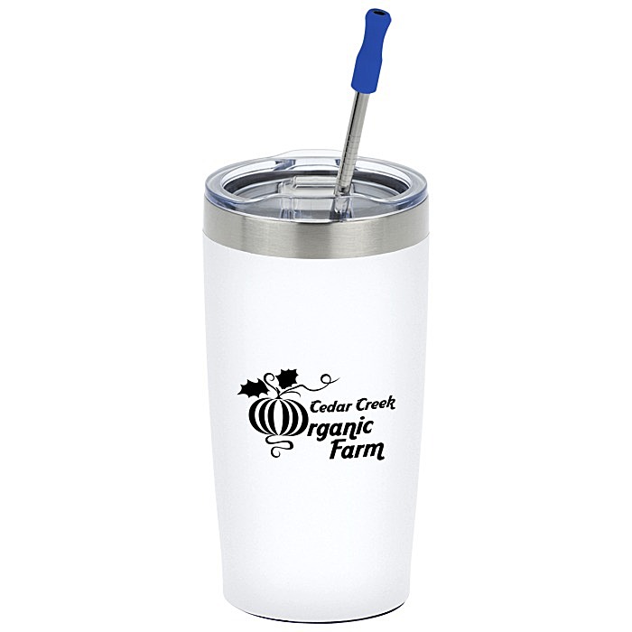 Custom Yowie Vacuum Tumbler with Stainless Straw Set - 18 oz - Powder Coat