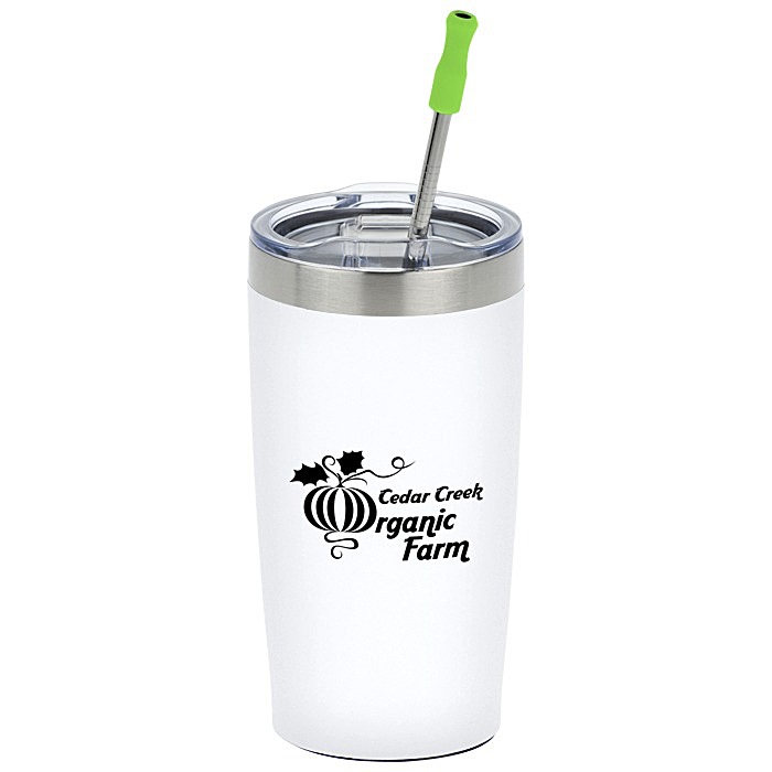 Custom Yowie Vacuum Tumbler with Stainless Straw Set - 18 oz - Powder Coat