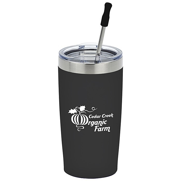 Custom Yowie Vacuum Tumbler with Stainless Straw Set - 18 oz - Powder Coat