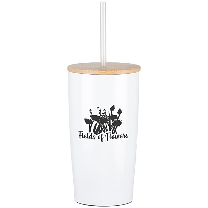 Custom Yowie Vacuum Tumbler with Bamboo Lid & Straw - 18 oz