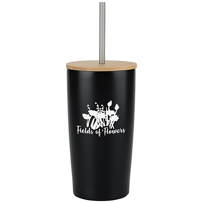 Custom Yowie Vacuum Tumbler with Bamboo Lid & Straw - 18 oz