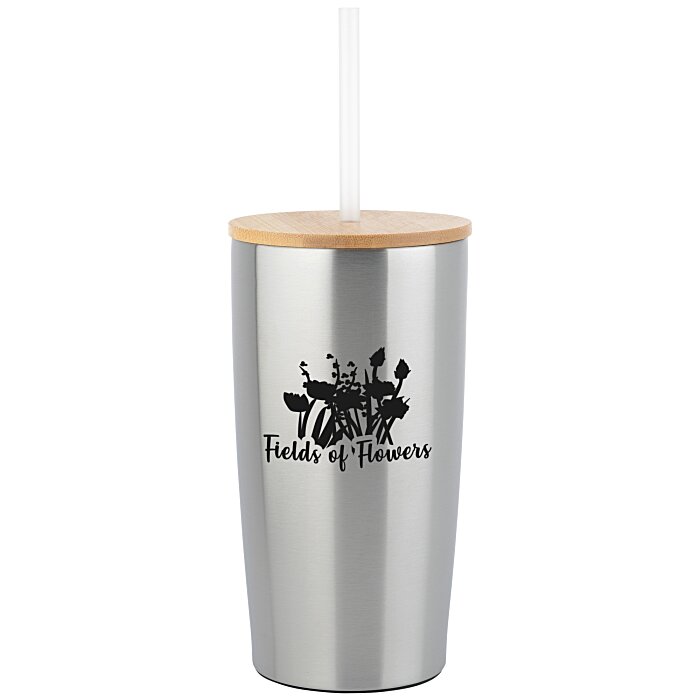 Custom Yowie Vacuum Tumbler with Bamboo Lid & Straw - 18 oz