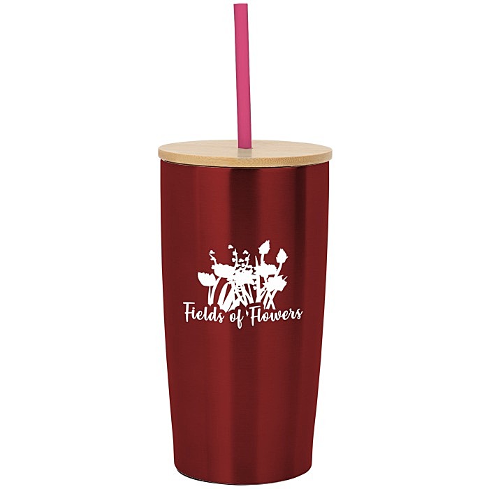 Custom Yowie Vacuum Tumbler with Bamboo Lid & Straw - 18 oz