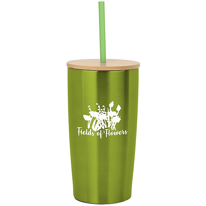 Custom Yowie Vacuum Tumbler with Bamboo Lid & Straw - 18 oz