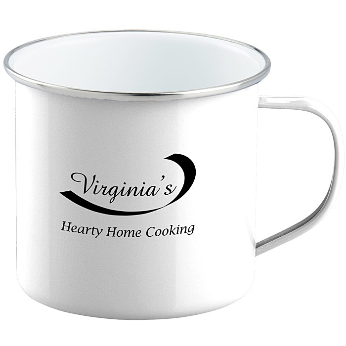 Custom Enamel Metal Campfire Mug - 16 oz