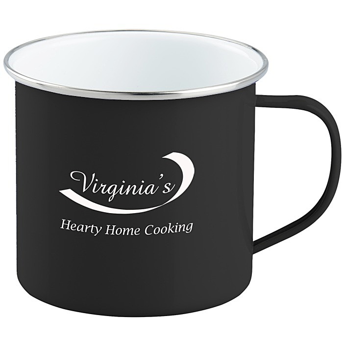 Custom Enamel Metal Campfire Mug - 16 oz