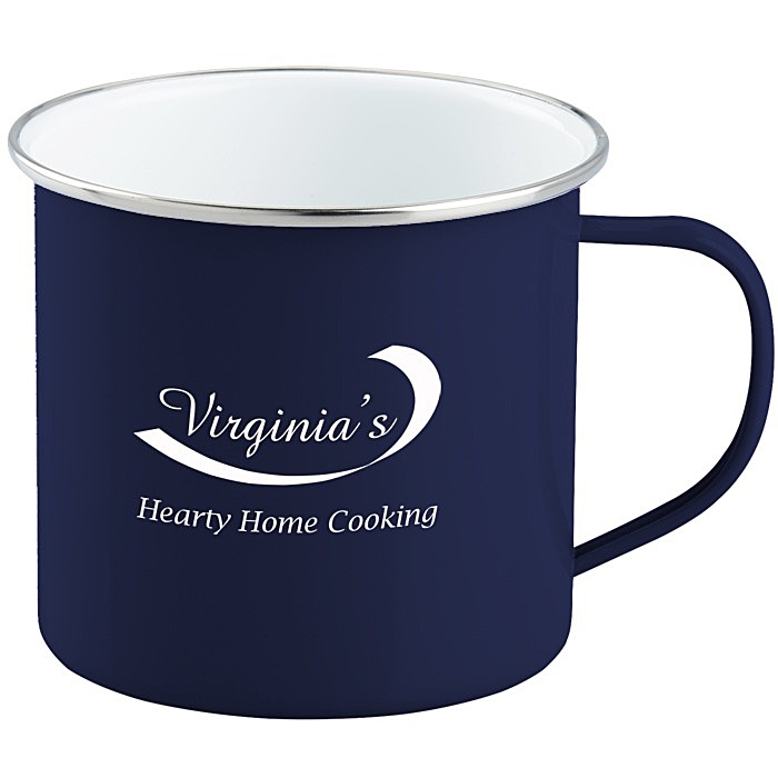 Custom Enamel Metal Campfire Mug - 16 oz