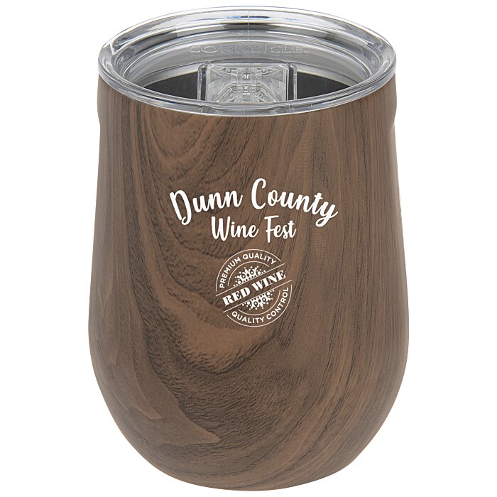 Custom Corkcicle Stemless Wine Cup - 12 oz - Wood
